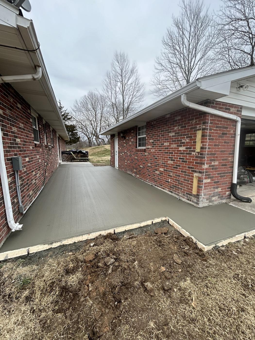 Driveway poured and floated
